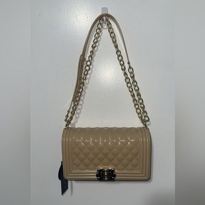 Nude Purse with Gold details